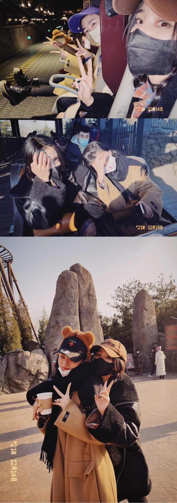 楊冪北京環球影城遊客照，私服超酷