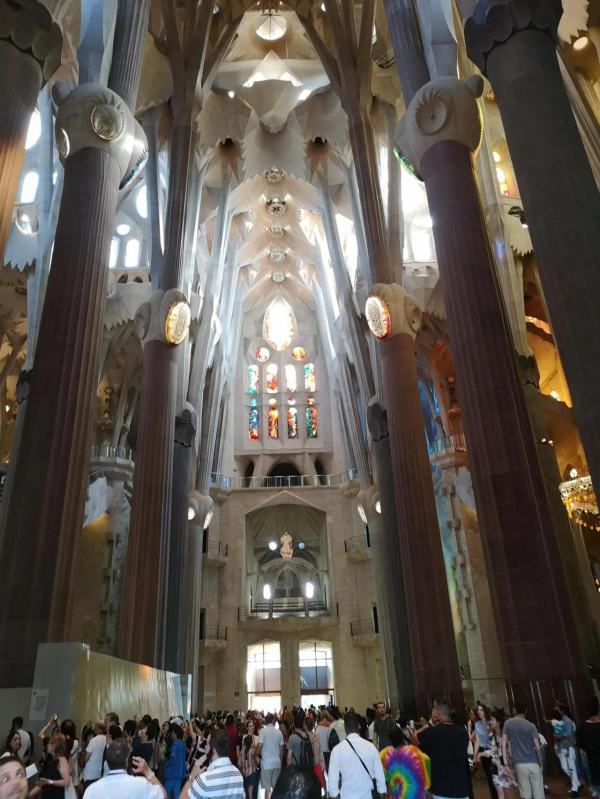 在巴塞羅那聖家大教堂 在巴塞羅那聖家大教堂