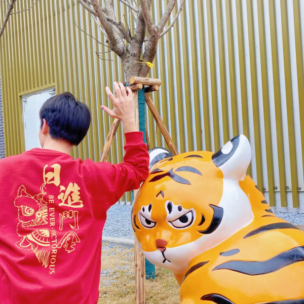 據說，對著城廂的萌虎數一數，虎年就會有虎福