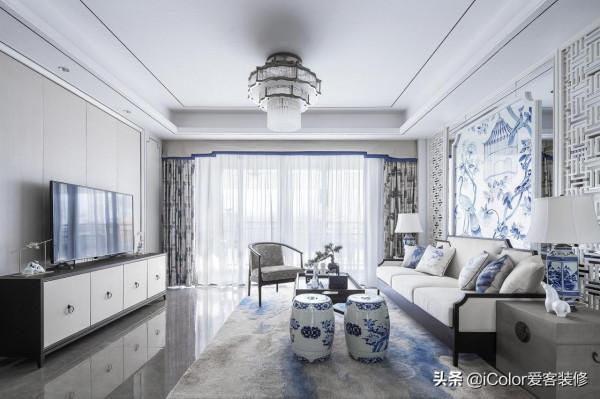 老房翻新:180㎡青花瓷之家,客廳用屏風隔出書房 老房翻新:180㎡青花瓷之家,客廳用屏風隔出書房