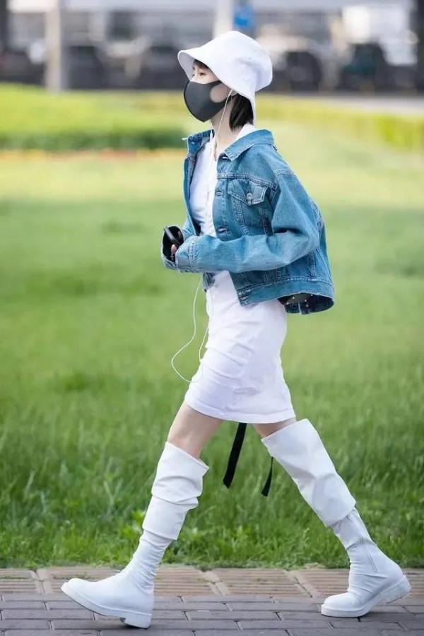 155身高牛仔外套穿搭