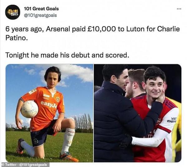 新星輩出，18 歲帕蒂諾首秀即進球，槍手昂首晉級聯賽盃半決賽