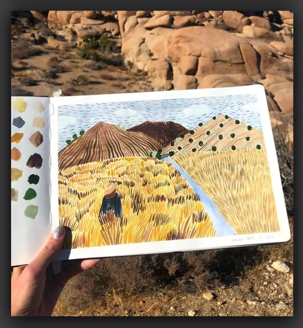 手繪｜邊走邊畫，她的速寫本里裝滿了四季的風景