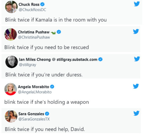 美副總統深陷輿論漩渦,身邊員工表忠心;網友嘲諷:被綁架了你就眨眨眼 美副總統深陷輿論漩渦,身邊員工表忠心;網友嘲諷:被綁架了你就眨眨眼