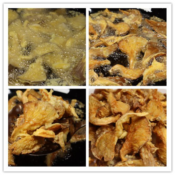 炸蘑菇到底用麵粉還是澱粉？看酒店大廚怎麼做的，外酥裡軟