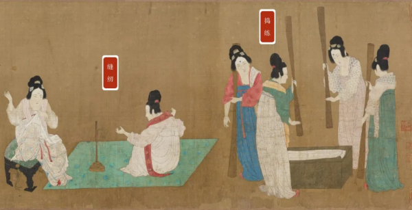 宋徽宗臨摹下的《搗練圖》,放大後,細節超震撼 宋徽宗臨摹下的《搗練圖》,放大後,細節超震撼