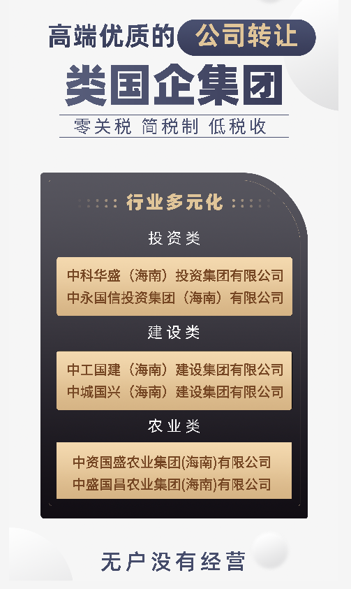 高階優質類國企字號集團，中字頭公司佈局海南自貿港