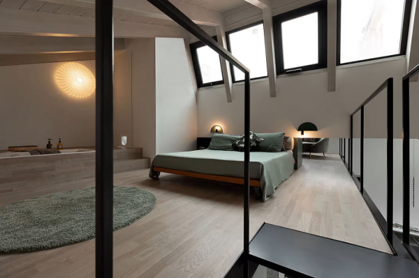 義大利都靈的現代工業公寓,豐富的天窗讓室內採光充足 義大利都靈的現代工業公寓,豐富的天窗讓室內採光充足