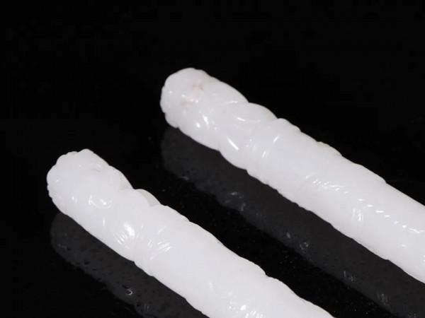 【和田玉 祥龍 軸棍一對】