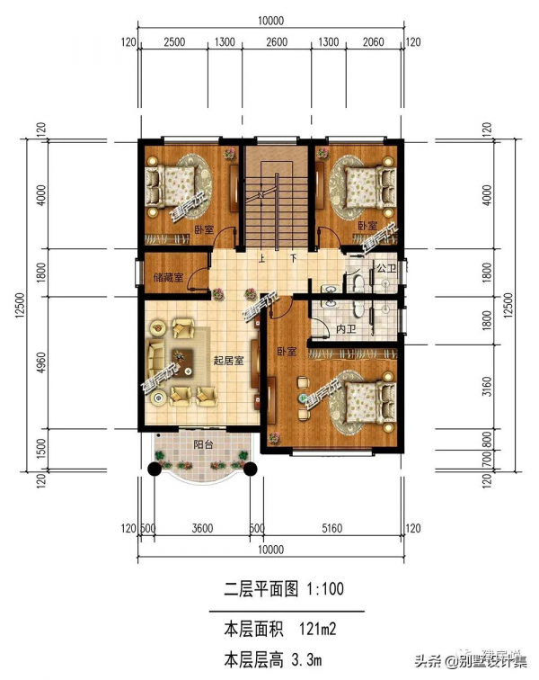三層歐式別墅，配色清新雅緻，造型大氣精美，別墅看起來明亮溫暖