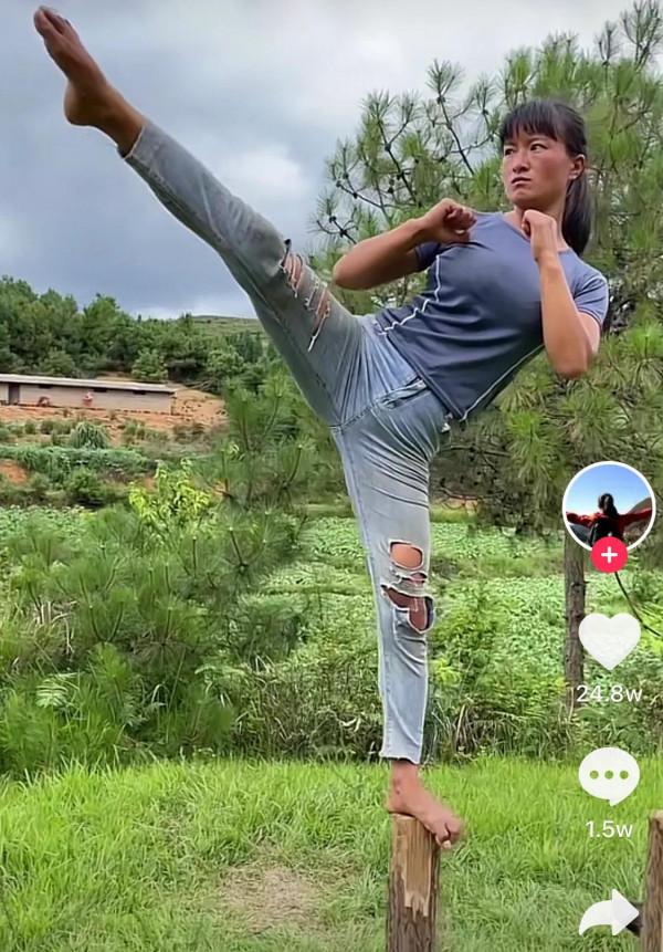 115萬粉絲的冰美人楊慧，自小練武練一身本領，被稱為女版李小龍