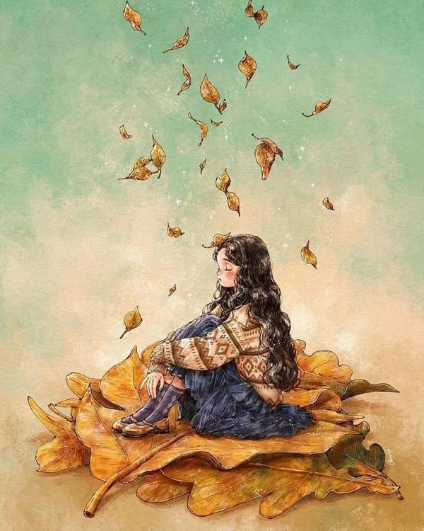 每日插畫｜aeppol的治癒系森林少女日記，休息一會兒再走也沒關係