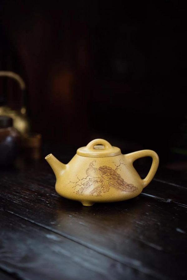 全手工子冶石瓢·270cc·本綠泥·崔穎強·國工邵雪群刻 270CC 全手工子冶石瓢·270cc·本綠泥·崔穎強·國工邵雪群刻 270CC