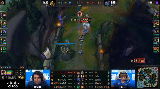 LOL-S11小組賽：Tarzan盲僧天秀R閃踢飛雙C，LNG團戰制勝擊敗MAD