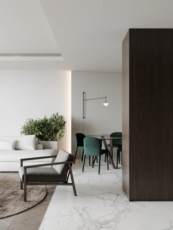 90㎡，一對夫婦的兩居室，輕盈素雅