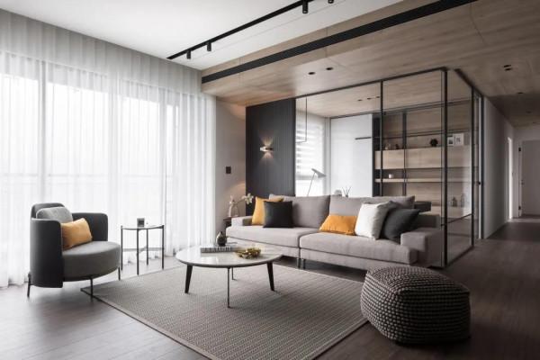 140㎡現代極簡，玻璃隔斷書房高階又通透