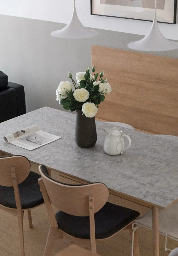 122㎡簡約原木風格新房裝修，復古半牆設計文藝清新