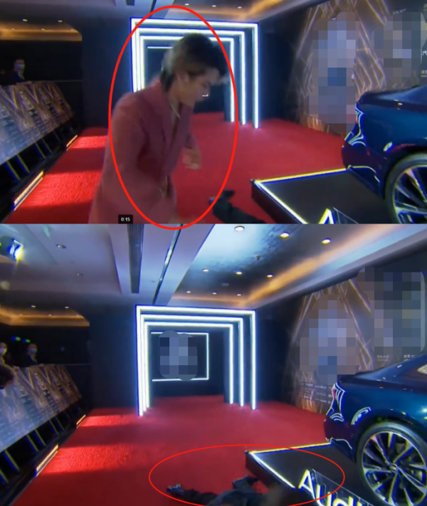 男星amu走紅毯時意外摔跤！胸口著地發出聲響，一旁主持人被嚇呆