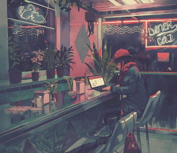 「動漫桌布」我所有的喜歡都是與你有關，美國風景畫師的插畫作品