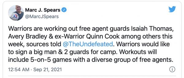 勇士雙喜臨門！湯神懷斯曼最新傷情出爐，試訓湖人3舊將引熱議