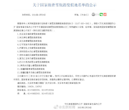 首批國家級滑雪旅遊度假地名單來啦 北京延慶海陀入選