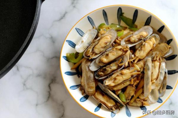 25元買了1斤蟶子，簡單一炒就是一盤美食，家常做法鮮香味美