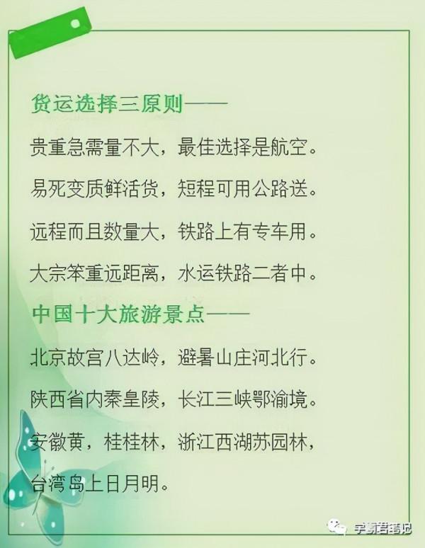 中國地理“順口溜”大全，有些連老師都不知道！替孩子收藏