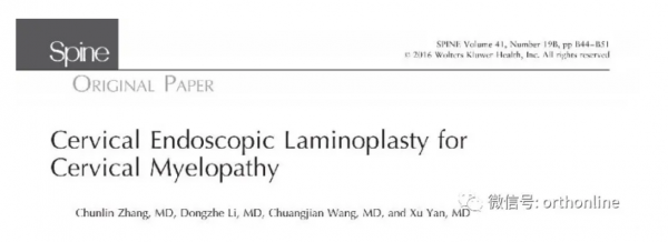 文獻梳理 脊柱後路內鏡治療脊髓型頸椎病