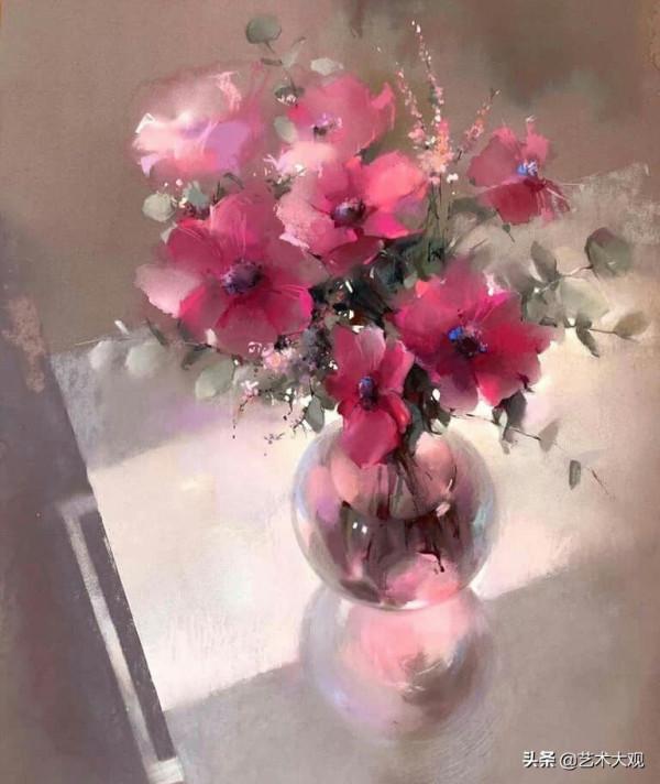 絢麗的花卉色粉畫——法國女畫家奧萊娜繪畫作品欣賞