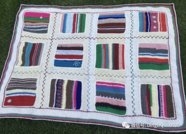 「針織作品」用零線編織的毯子、籃子等家居小物
