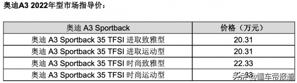 新車 &vert; 售20&period;31萬元起，2022款奧迪A3官宣上市，全系標配四環迎賓燈