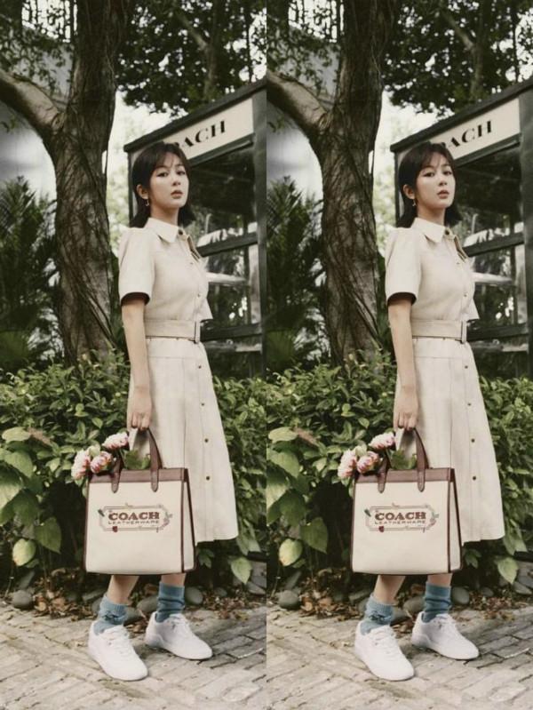 楊紫的風格變化挺大的，從甜美風變成知性風，造型看著挺有氣場