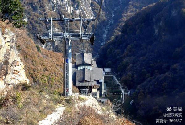乘坐西峰索道上華山