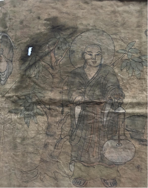 傳世遼金繪畫《彩繪僧人出行圖》