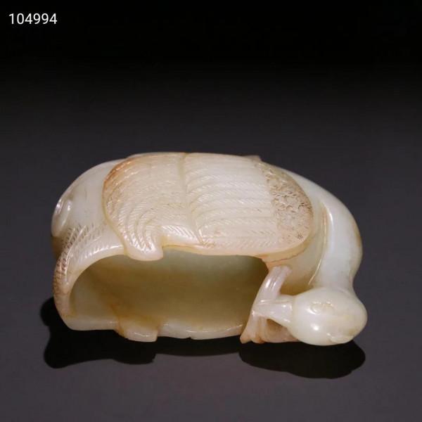 清早期 和田玉鵝如意筆洗