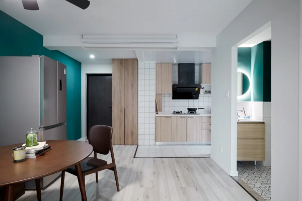 拆掉客廳改兩居，46㎡墨綠小家更高階，愛了