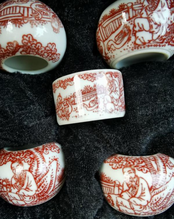 簡筆“羲之愛鵝”圖紅彩鳥食罐