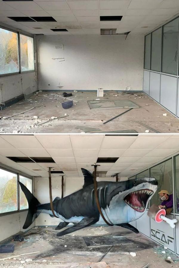 藝術家創造超寫實3D塗鴉,彷彿要從牆上跳下來,路人都玩嗨了 藝術家創造超寫實3D塗鴉,彷彿要從牆上跳下來,路人都玩嗨了