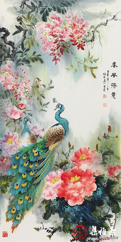 進門玄關掛什麼畫好？花鳥畫靈動優美寓意吉祥，打造玄關好風水
