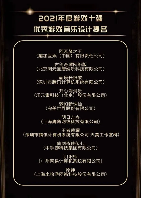 FunPlus《阿瓦隆之王》獲2021年遊戲十強·優秀遊戲音樂設計提名