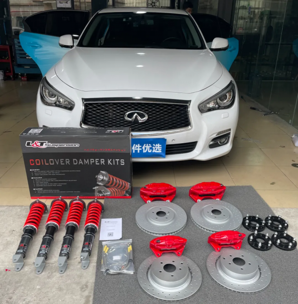 16款英菲尼迪Q50L升級Q60S前四後二卡鉗+L&amp;T絞牙避震