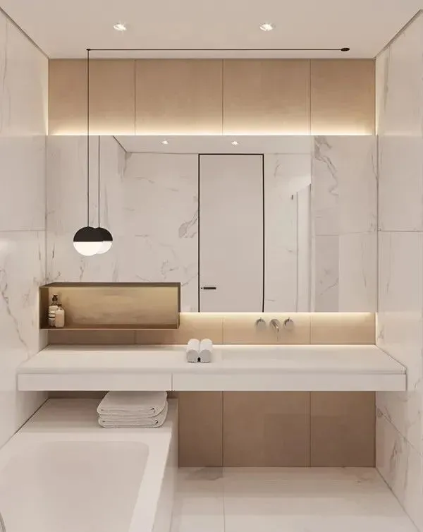 大理石衛生間設計，簡約輕奢