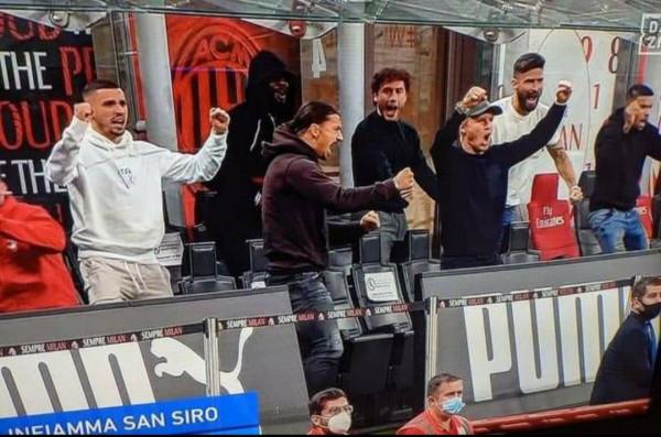 滿滿都是真愛，米蘭傷病天團看臺慶祝勝利