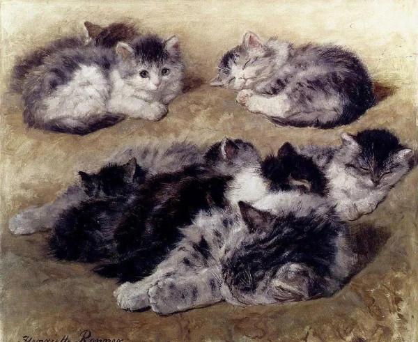 100年前她畫了超多貓，姿態萬千，惟妙惟肖