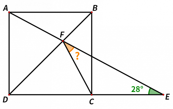 已知∠E=28°,求∠CFE的度數,這題怎麼做? 已知∠E=28°,求∠CFE的度數,這題怎麼做?