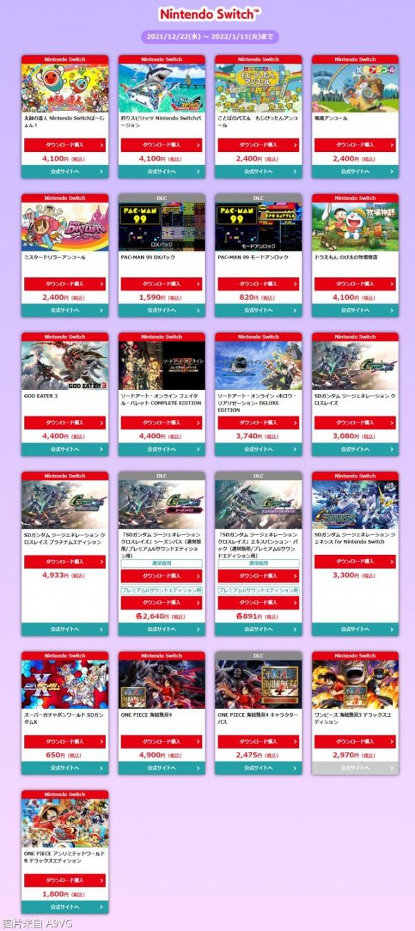 萬代南夢宮年末年初促銷活動今日開始 促銷作品介紹