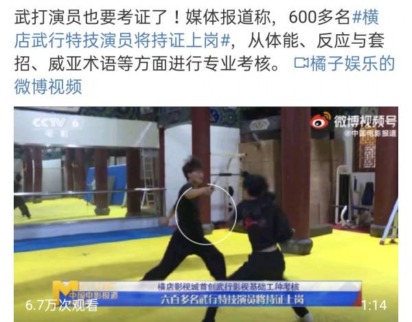 武行特技演員都要專業證呢？感情現在娛樂圈只有明星不要證？