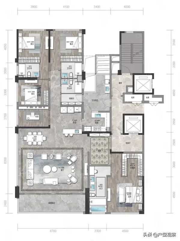 327平米豪華大平層，完美的功能分割槽讓人豔羨！這才是極品豪宅