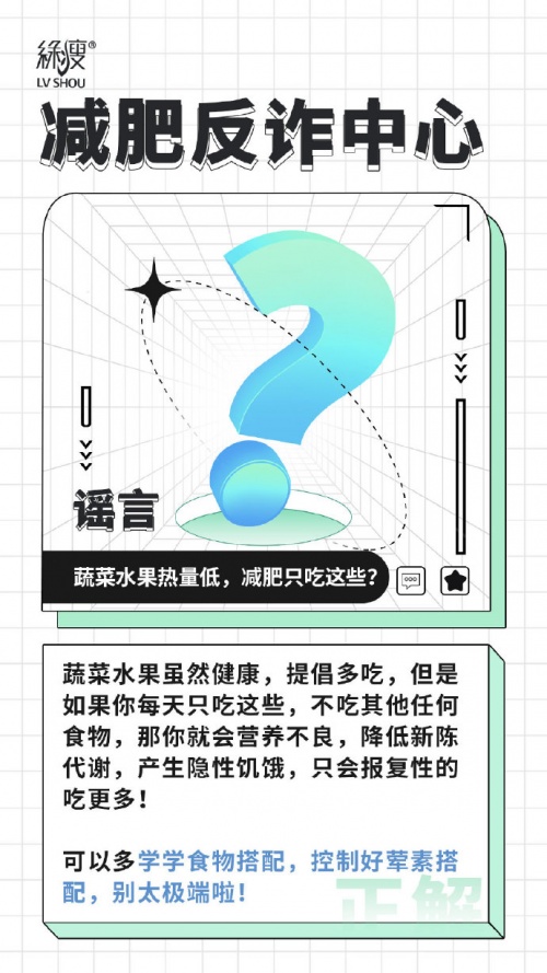 減肥只吃蔬菜水果是不對的，壹健康倡導科學減重