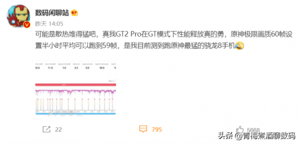 馴龍高手出現！真我GT2 Pro原神烤機30分鐘穩定59幀